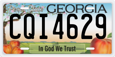 GA license plate CQI4629