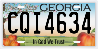 GA license plate CQI4634
