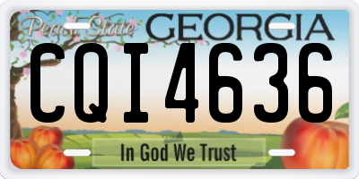 GA license plate CQI4636