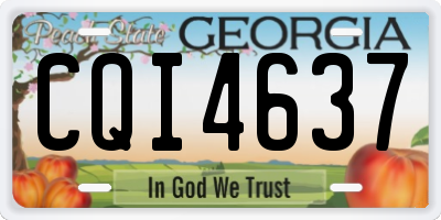 GA license plate CQI4637