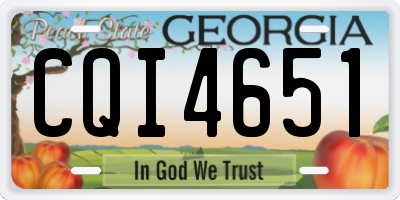 GA license plate CQI4651