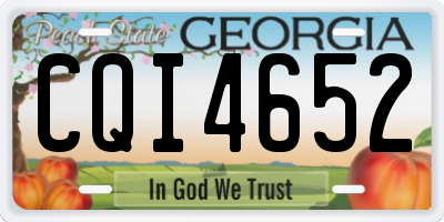 GA license plate CQI4652