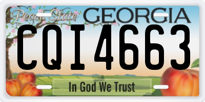 GA license plate CQI4663