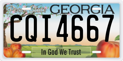GA license plate CQI4667