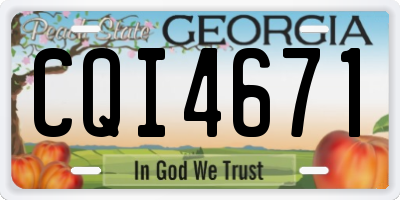 GA license plate CQI4671
