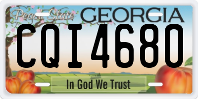 GA license plate CQI4680
