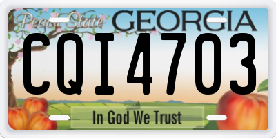 GA license plate CQI4703