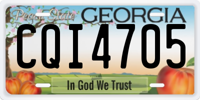 GA license plate CQI4705