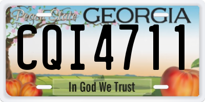 GA license plate CQI4711
