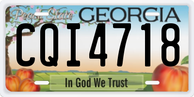 GA license plate CQI4718