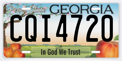 GA license plate CQI4720