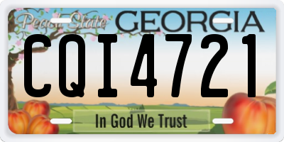 GA license plate CQI4721