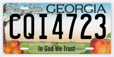 GA license plate CQI4723