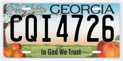 GA license plate CQI4726