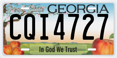 GA license plate CQI4727