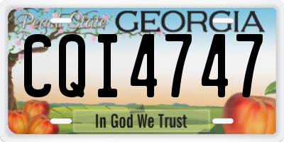 GA license plate CQI4747