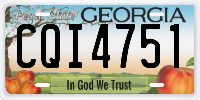 GA license plate CQI4751