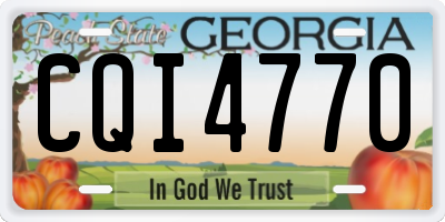 GA license plate CQI4770