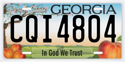 GA license plate CQI4804