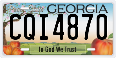 GA license plate CQI4870