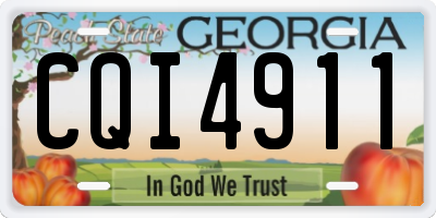 GA license plate CQI4911