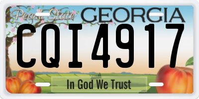 GA license plate CQI4917