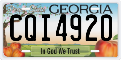 GA license plate CQI4920
