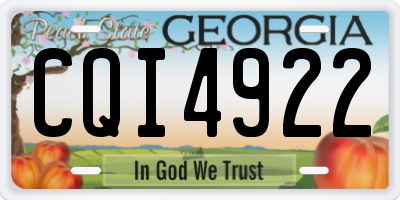 GA license plate CQI4922