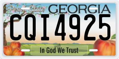 GA license plate CQI4925