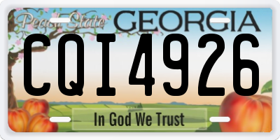 GA license plate CQI4926