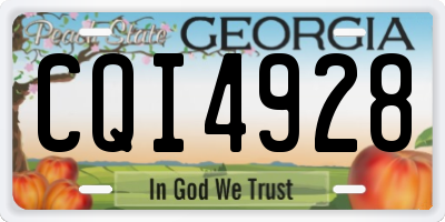 GA license plate CQI4928