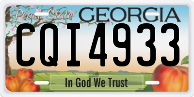 GA license plate CQI4933