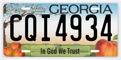 GA license plate CQI4934