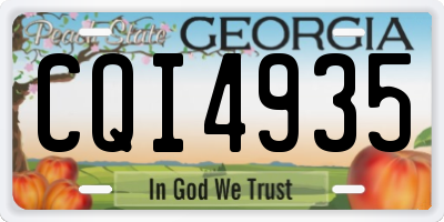 GA license plate CQI4935