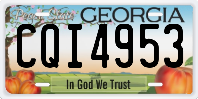 GA license plate CQI4953