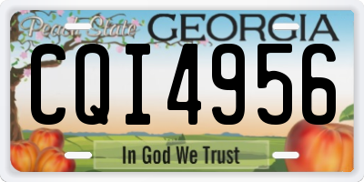 GA license plate CQI4956