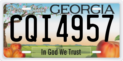 GA license plate CQI4957