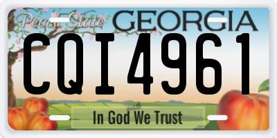 GA license plate CQI4961