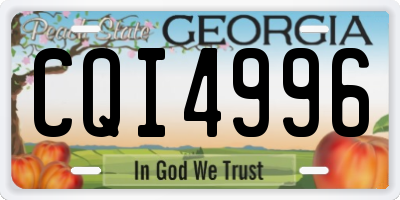 GA license plate CQI4996