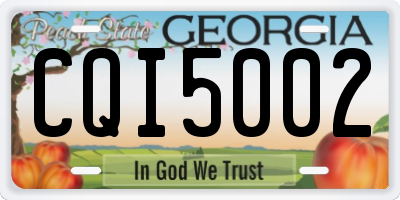 GA license plate CQI5002