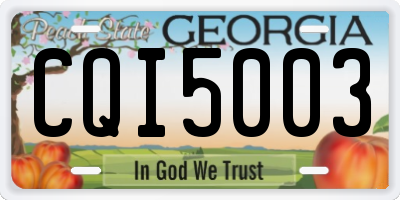 GA license plate CQI5003