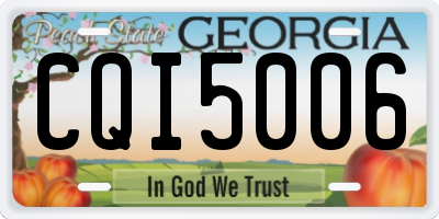 GA license plate CQI5006