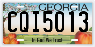 GA license plate CQI5013