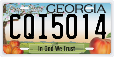 GA license plate CQI5014