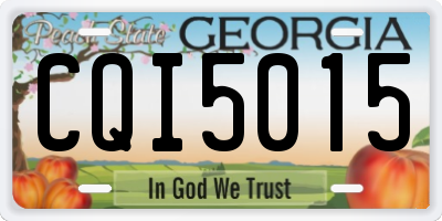 GA license plate CQI5015