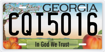 GA license plate CQI5016