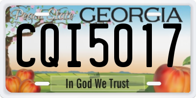 GA license plate CQI5017