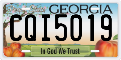 GA license plate CQI5019