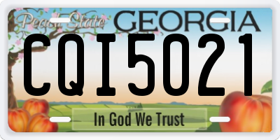 GA license plate CQI5021