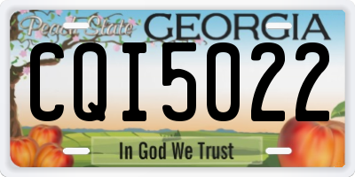 GA license plate CQI5022